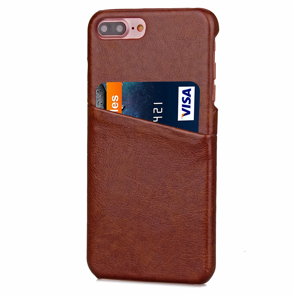 Слоты Для карты Fundas Apple iPhone 7 Plus Случае сотовый Телефон Крышка ТПУ ИСКУССТВЕННАЯ
