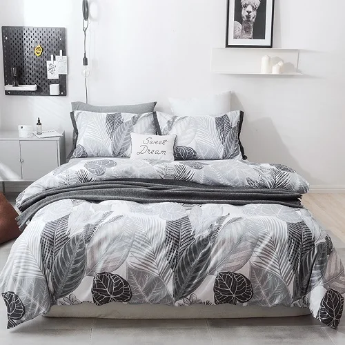 bedding set 10 Белый Серый леопардовый плед марбе пододеяльник хлопок постельное белье King queen двойной размер ультра мягкая простыня комплект подушки shams - Цвет: bedding set 10