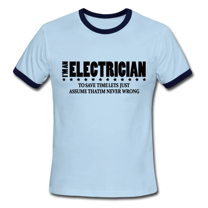 Новый летний мода я электрик графический тис печатных футболки мужчины