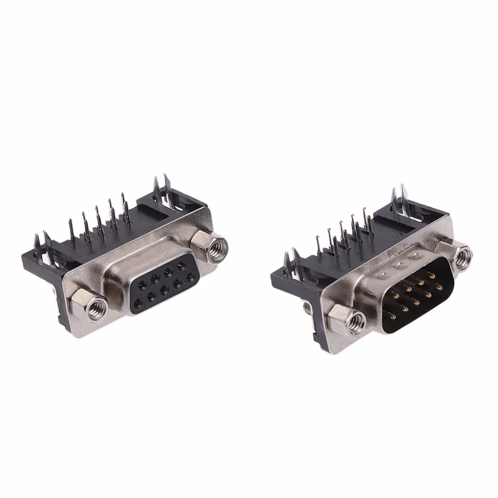 10 шт. RS232 серийный DB9 DB-9 9-контактный разъем/женский разъем под прямым углом разъем
