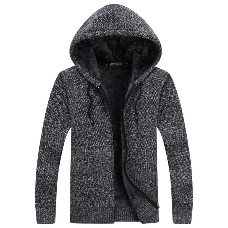 Куртка Для мужчин толстый бархат с капюшоном Меховая куртка s Зима мягкий вязаный