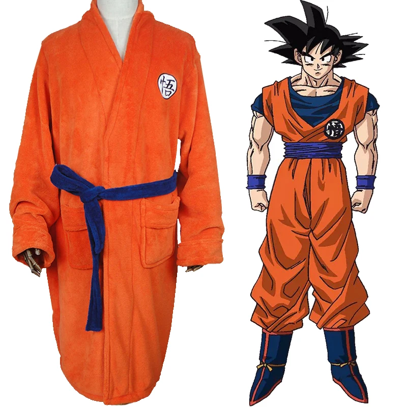 Аниме Dragon Ball Халат фланелевый костюм для косплея для женщин и мужчин зимняя одежда Хэллоуин Сон Гоку пижамы