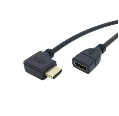 HDMI 1 4 19pin Ethernet и 3D Тип A левый Угловой 90 градусов к женскому удлинительному кабелю 0