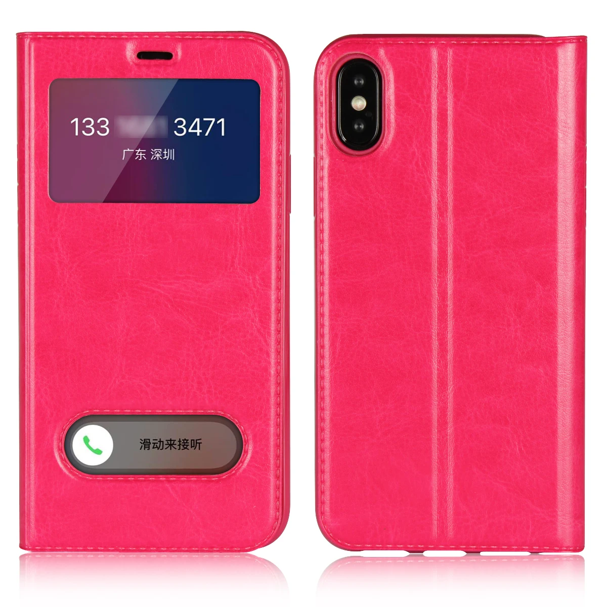 Чехол Deekite для iPhone XS откидная крышка двойное окно вид с откидной подставкой чехол