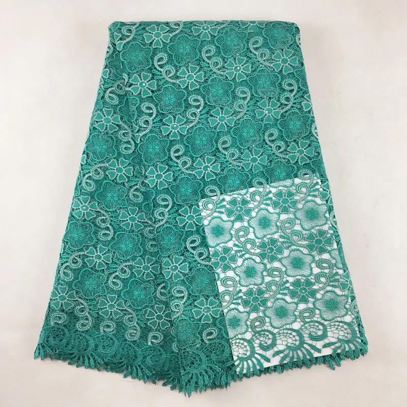 teal Вечерние поставки желтый Африканский шнур кружевная ткань africain suisse dentelle broderie 036 5 ярдов Вышивка Ткань для свадьбы - Цвет: teal