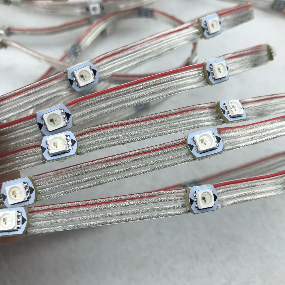 100pcs/string WS2815-RGB full color addressable LED pixel light with heatsinkDC12V input5cm wire spacingwith all clear | Лампы и