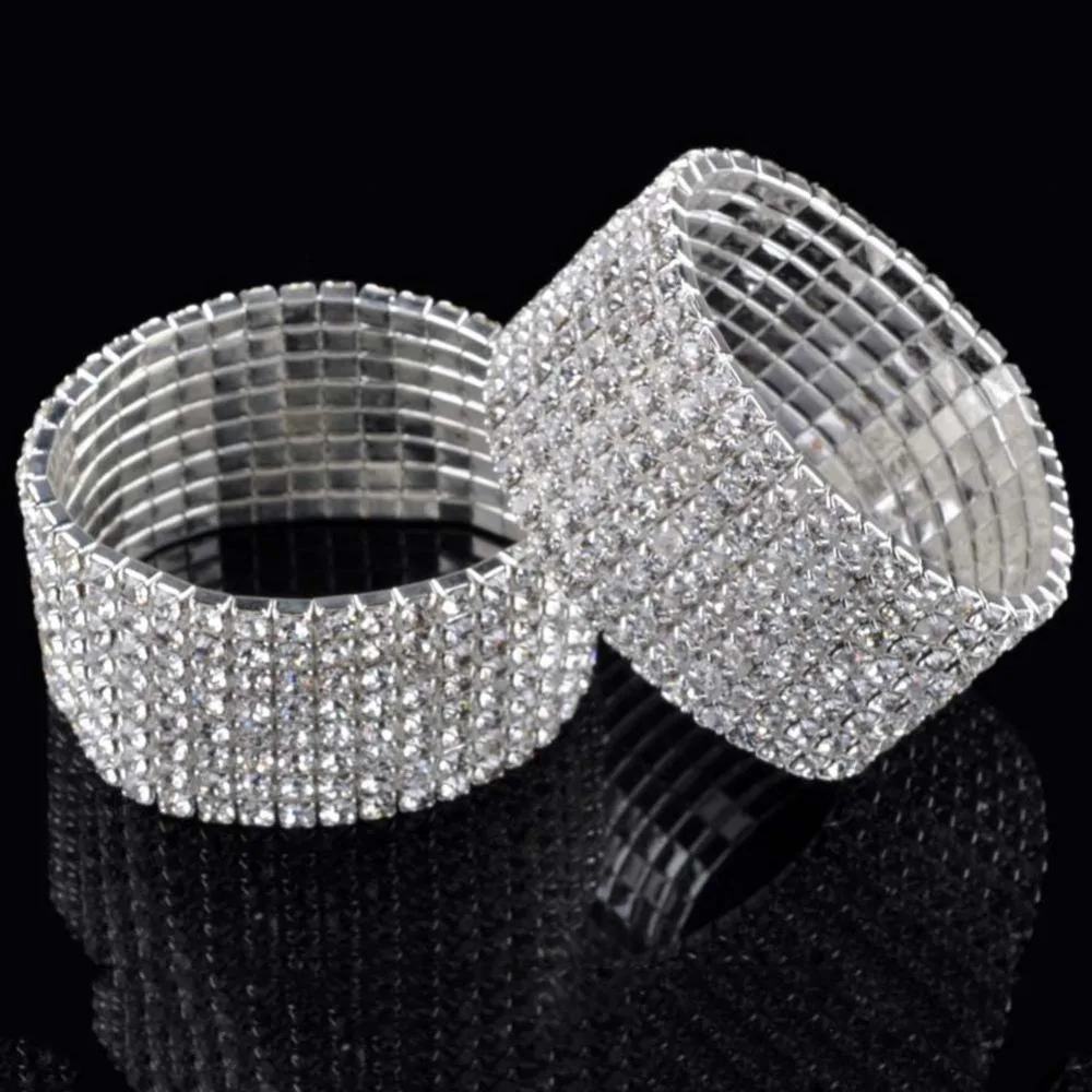 Регулируемый Кристалл 8 RWS браслеты для женщин Браслеты Манжеты Мода 2017