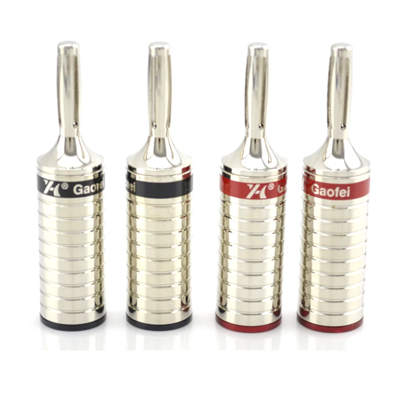 Бесплатная доставка 4 шт. Красный медный родиевое покрытие Акустический кабель