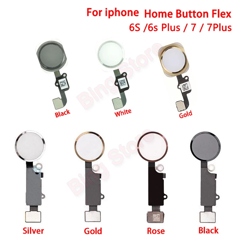 Home Button Flex Cable For iphone 6S 7 4.7 plus Plus 5.5 on off button Assembly replacement home | Мобильные телефоны и