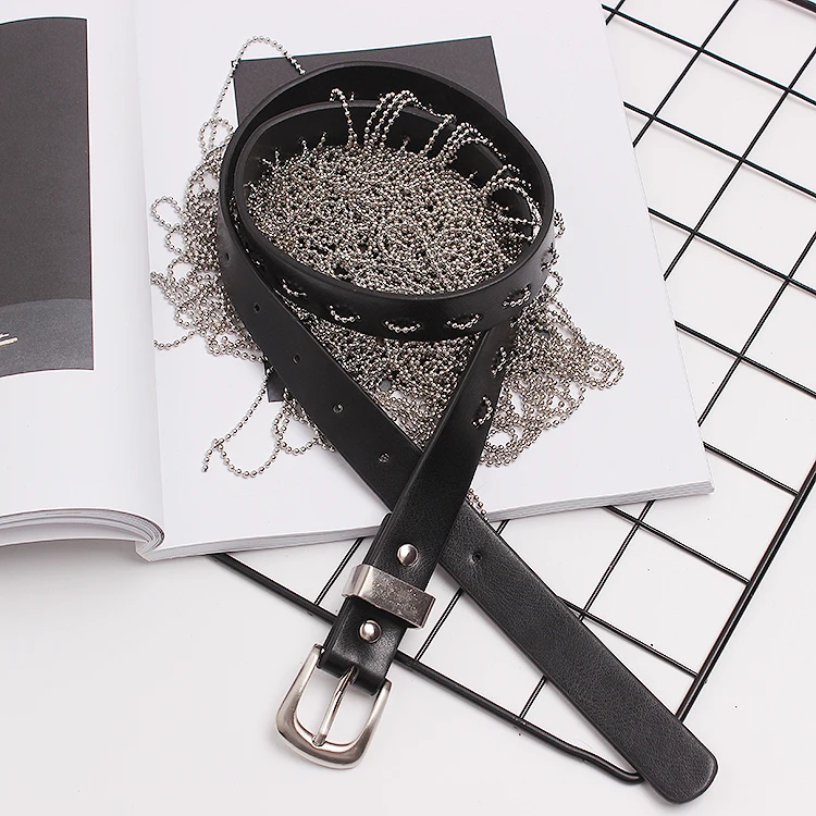 

PU Leather Cummerbund Long Tassel Chains 2019 Slim Silver Women Waist Belt Shirt Dress accessories Wide Waist Belts SA080S50