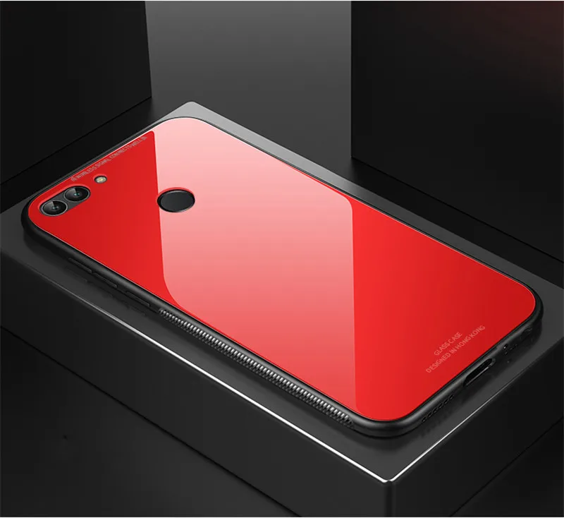 Red Чехол для huawei Y6 Prime, мягкий чехол из закаленного стекла, чехол для huawei Y6 Prime ATU-L31 ATU-L42 Y 6 Y6Prime, чехол - Цвет: Red