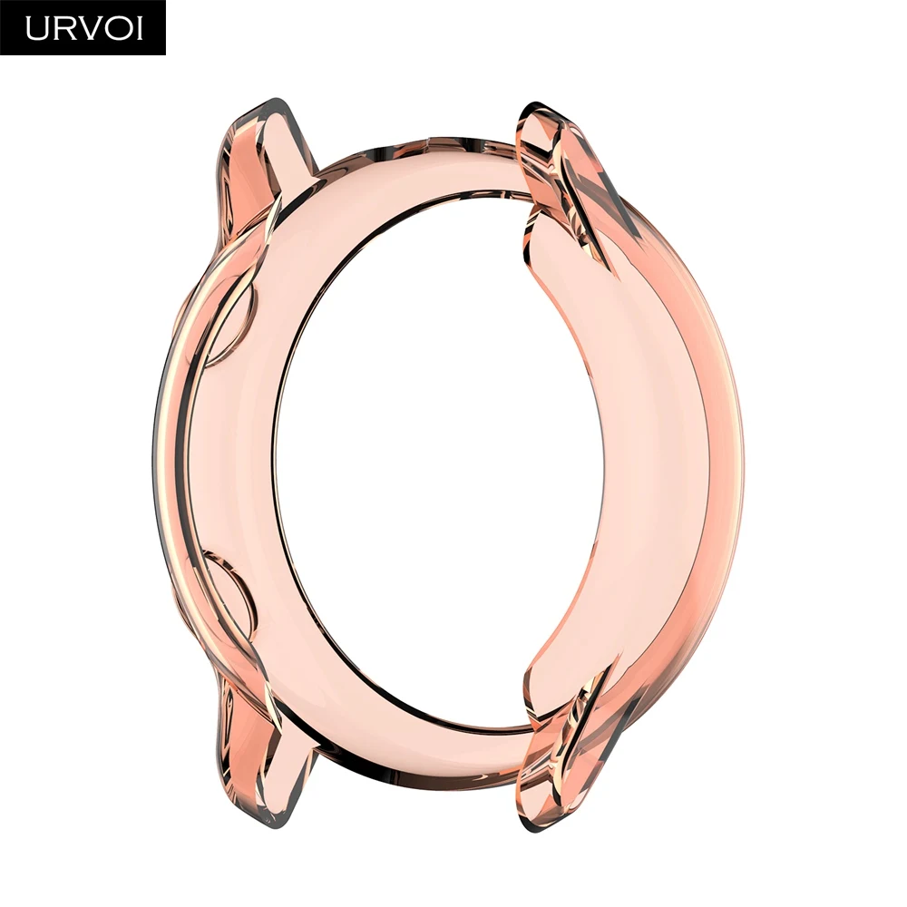 Pink URVOI чехол для Galaxy watch Active/42 мм/46 мм ТПУ Чехол протектор Кристальные цвета Рамка Тонкий подходит ультра тонкий противоударный бампер - Color: Pink