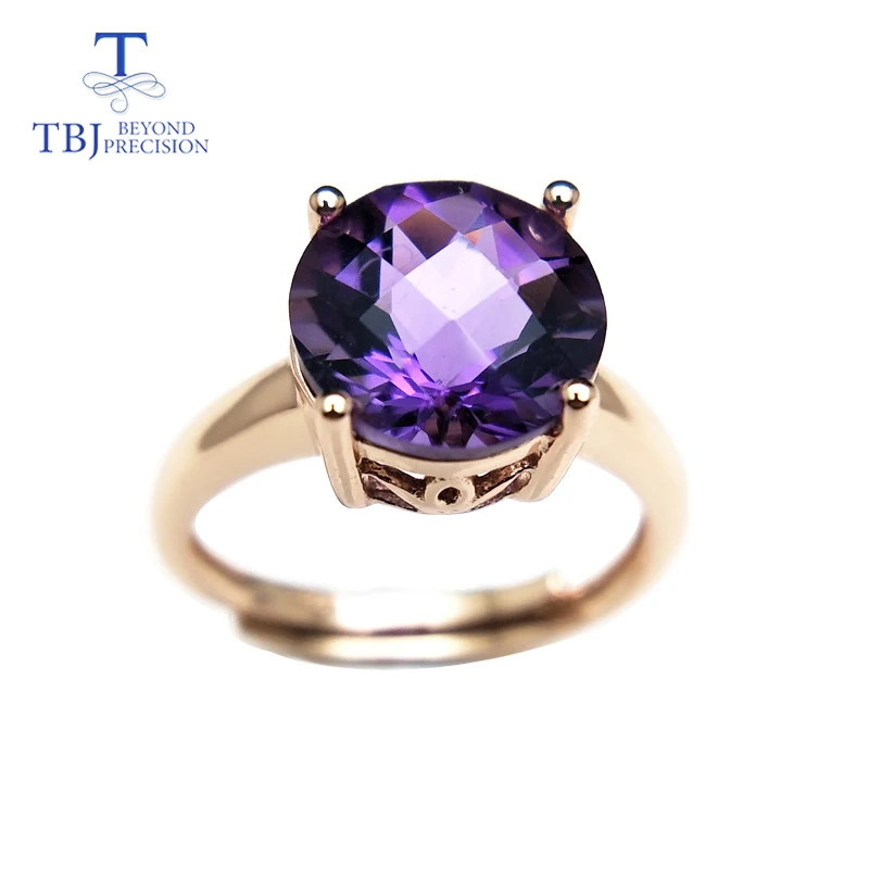 Женское кольцо с аметистом и Цитрином Tbj Ювелирное Украшение драгоценными