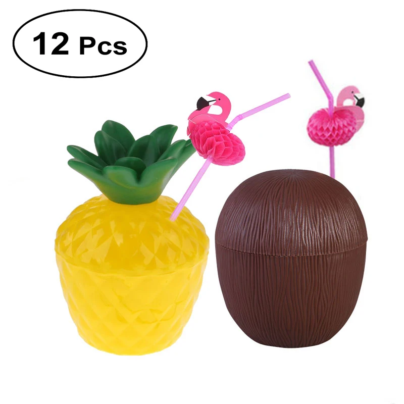12 шт./лот пластиковая бутылка для фруктов ананасовые кокосовые чашки бассейна