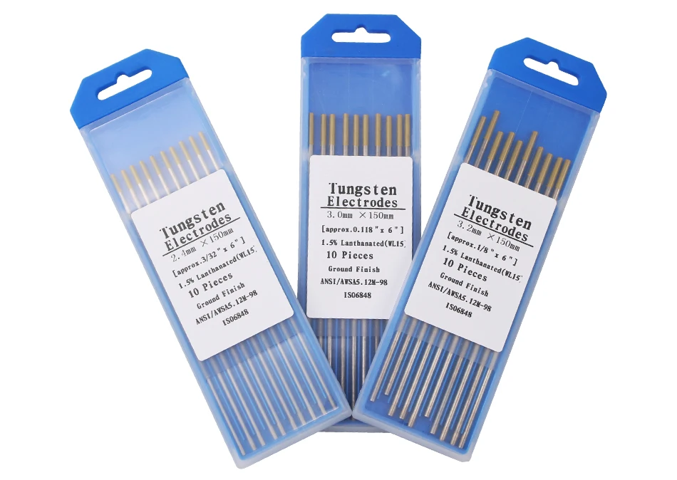 10 штук в партии головы лантан Tungste электрод 1,6/2,0/2,4/3,0/3,2/4,0X150 мм TIG Вольфрам с мультиигловой системой/Вольфрам стержень/vdc