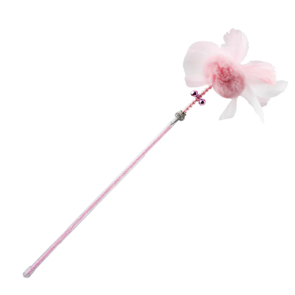 1 шт. котенок кошачья интерактивная игрушка мягкий перо и колокольчик бисер