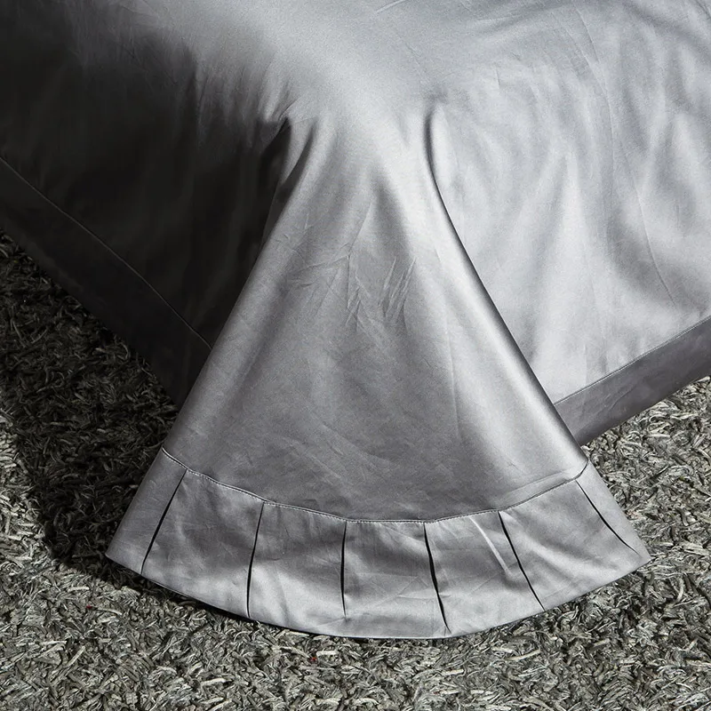 

Luxury Gray Red 1000TC Satin Egyptian Cotton Bedding set Gold Royal Embroidery Queen King Duvet Cover Bed Linen/sheet Pillowcase
