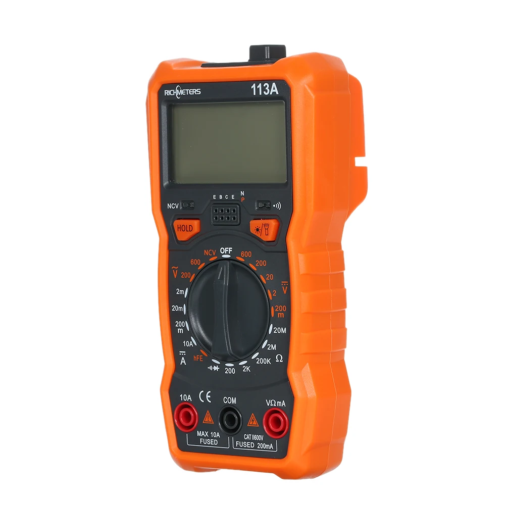 Цифровой мультиметр рихметров RM113A NCV тестер 2000 отсчетов HFE AC/DC измеритель напряжения тока с подсветкой мультиметр
