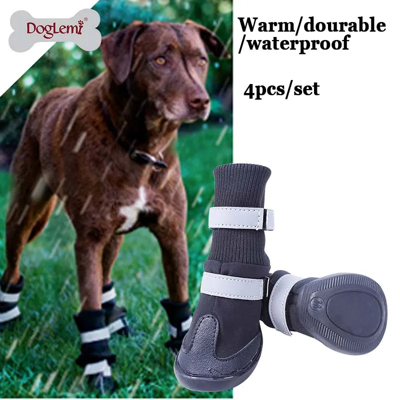 Большая спортивная обувь из искусственной кожи для большой собаки зимние