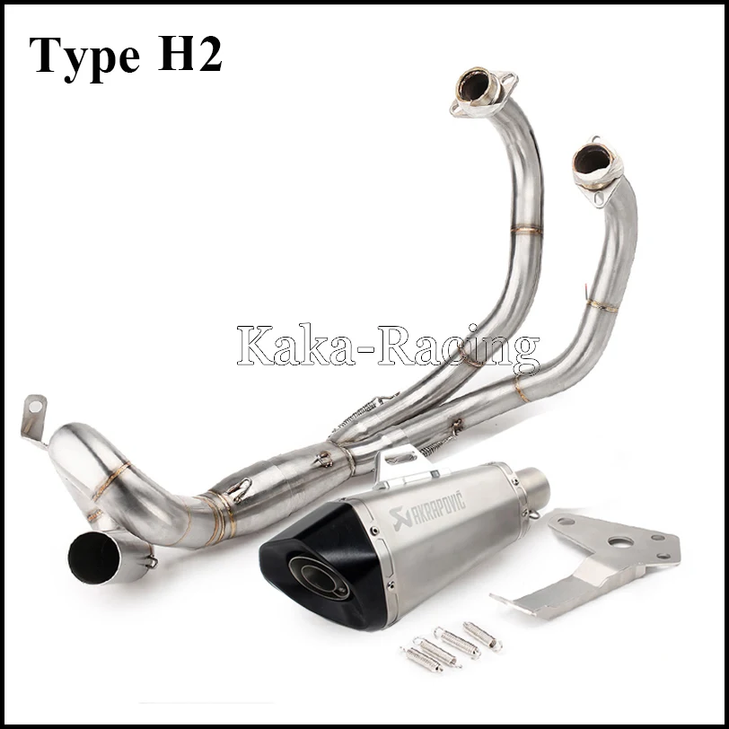 Type H2 FZ mt 07 мотоцикл Akrapovic глушитель выхлопной системы для Yamaha MT07 fzfz07 FZ-07 Tracer(-) XSR700 - Цвет: Type H2