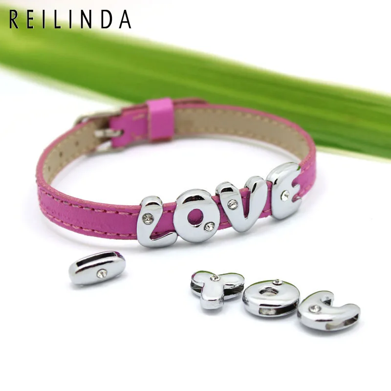 Оптовая продажа алфавитные буквы диаметром 8 мм с искусственными стразами для