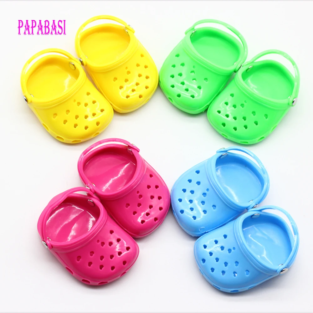 Пара модных пляжных сандалий тапочки обувь для 18-дюймовых кукол девочек подходит