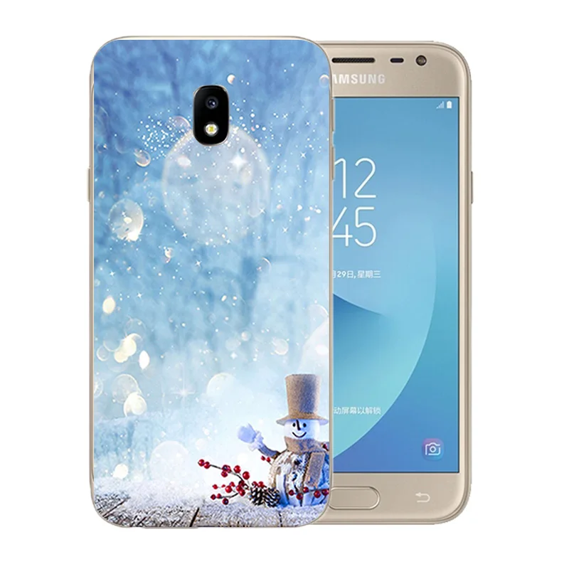 Чехол для Samsung J3 2017 силиконовый чехол J330F мягкий ТПУ с 3D принтом Веселый X'MAS узор
