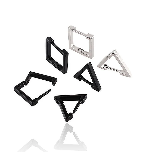 Серьги подвески в форме ромба из титановой стали 2 шт.|steel hoop earrings|earrings purpleearrings jade |