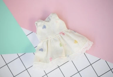 heart Новинка, 1 шт., модное платье для кукол ob11, милое базовое платье с небесными звездами для OB11 1/12, аксессуары для кукол bjd, Одежда для кукол - Цвет: heart