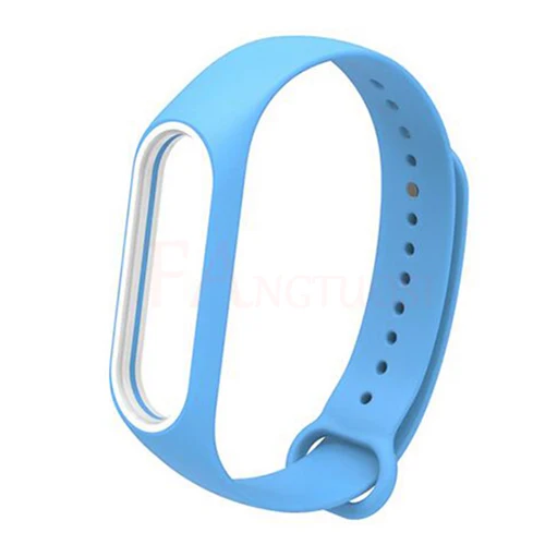 blue and white Двойной цвет для xiaomi mi Band 3 спортивный ремешок силиконовый ремешок на запястье для xiaomi mi band 3 аксессуары браслет mi band 3 ремешок Новинка - Цвет: blue and white