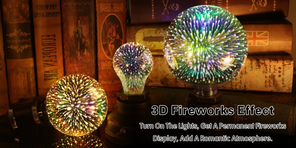 Светодиодная лампа Звездный фейерверк 3D E27 винтажный ночной Светильник Эдисона AC220V A60 ST64 G80 G95 G125 праздничный декоративный светильник ing