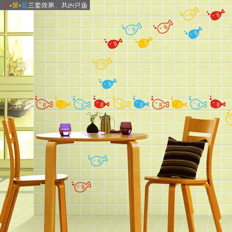 Наклейка на стену для детской комнаты ванной комнаты|sticker for kids room|cartoon wall stickersfish