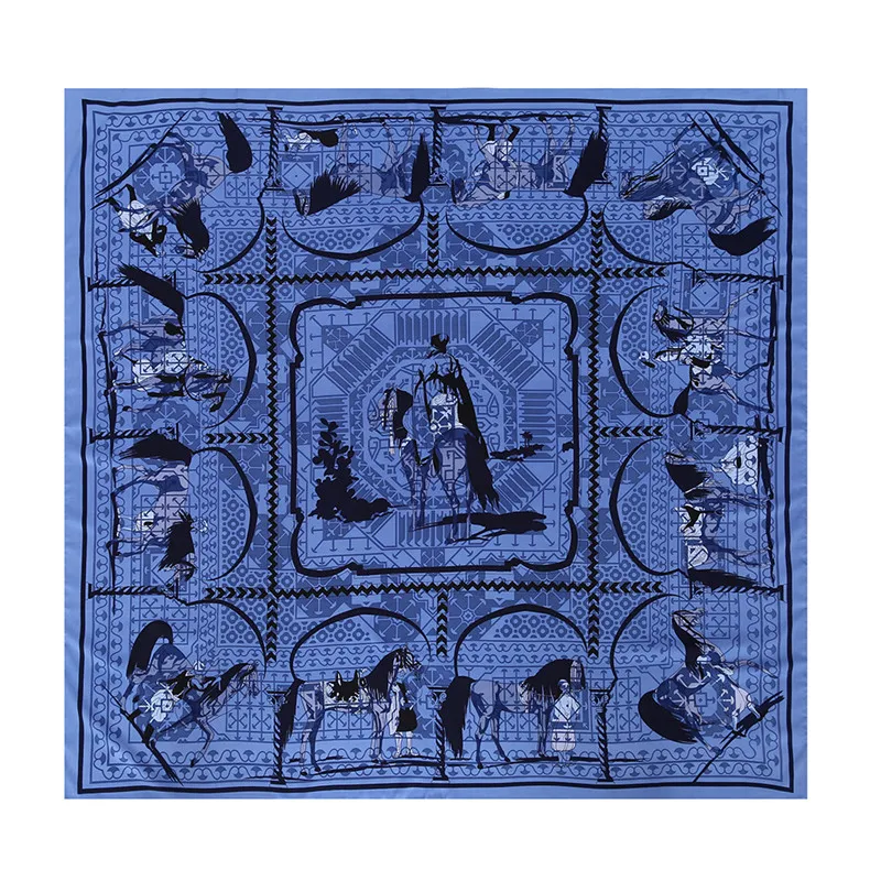 POBING роскошный брендовый шарф из 100% шелка женские квадратные шарфы с принтом в