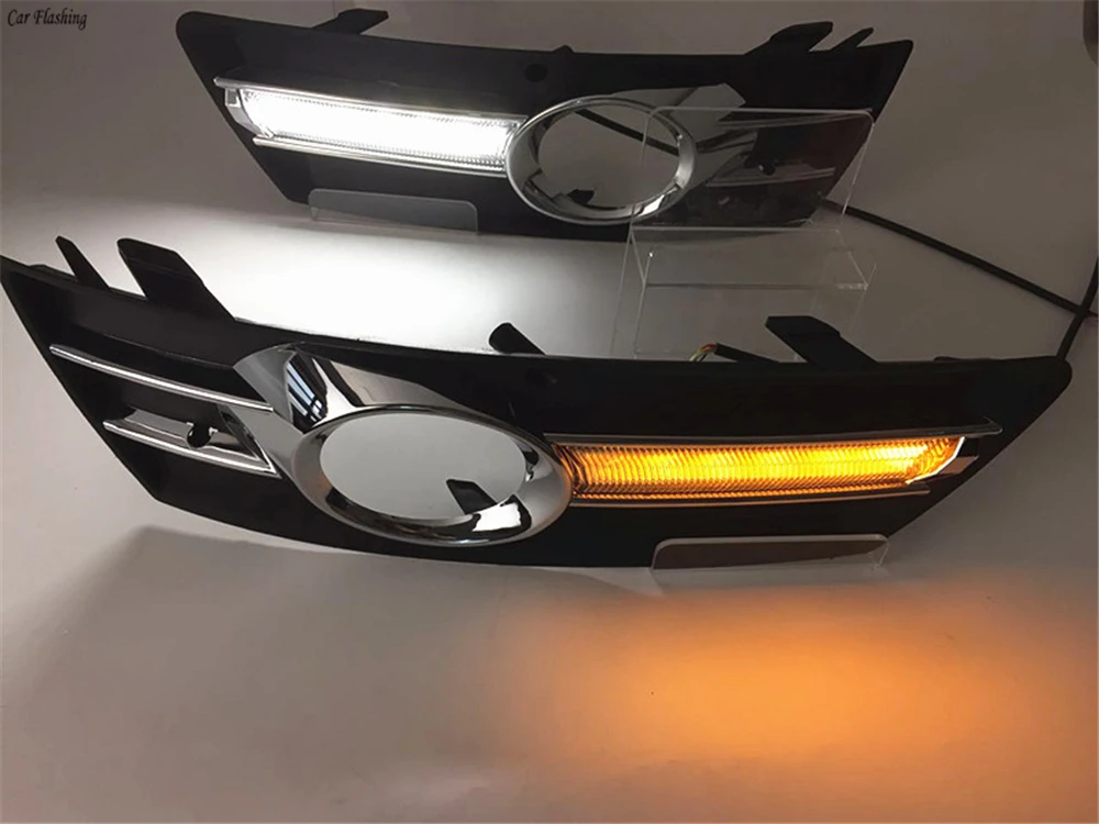 Автомобиль мигает 1 компл. светодиодный DRL дневного света дневной с сигнальные лампы DRL для Passat cc 2009 2010 2011 2012 2013