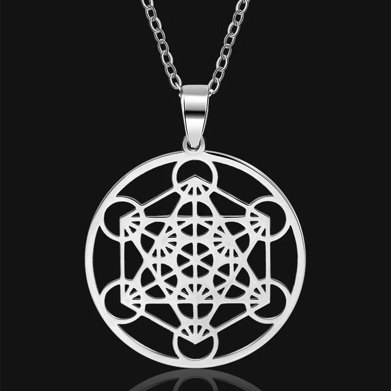Кубический кубик Metatron из нержавеющей стали колье с шарнирным ангелом Sigil