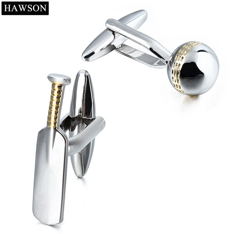 

HAWSON Metal Paddle and Ball Cufflinks Imitation Rhodium & Gold for Men French Cuffs/Shirts Accessory/Ornament Gift