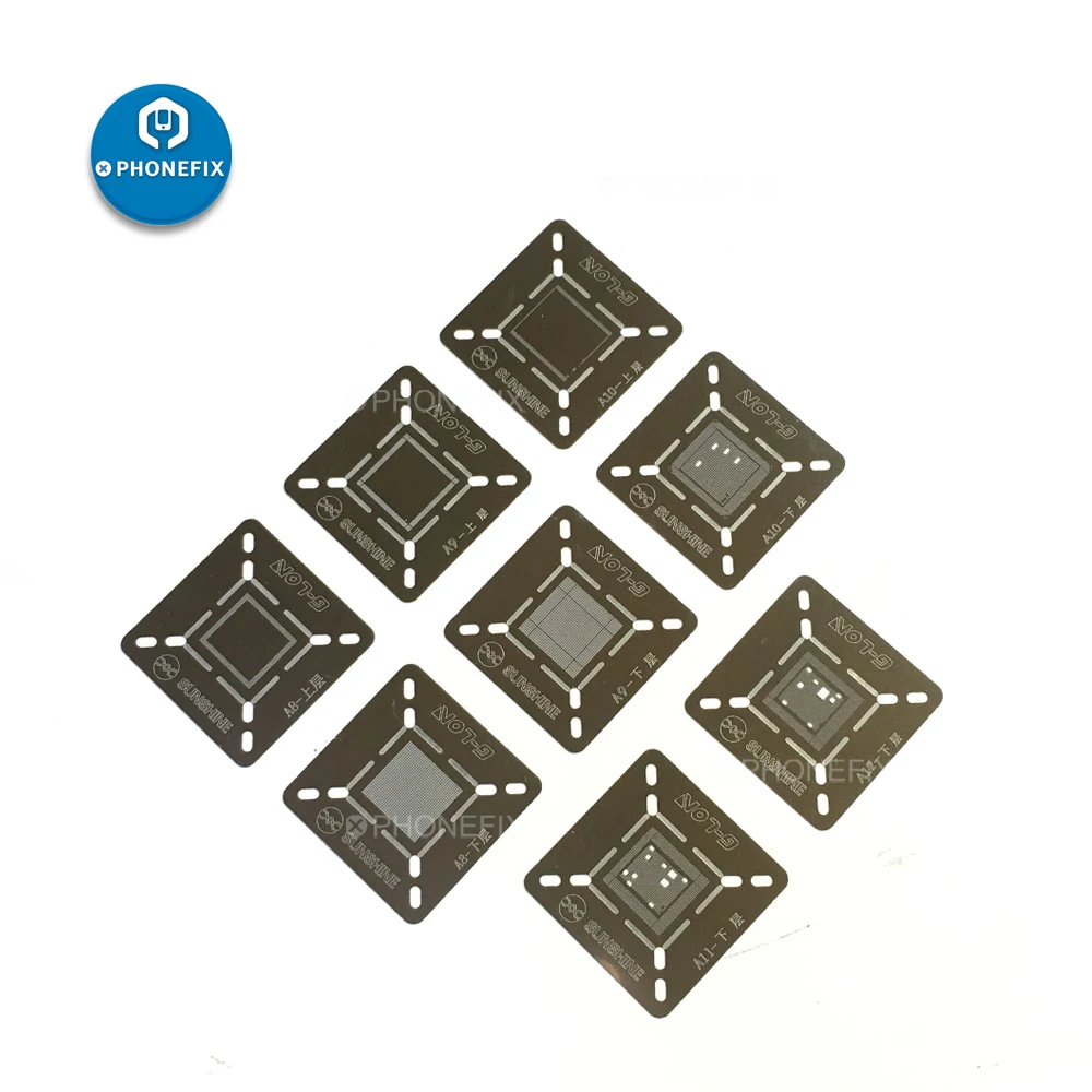 

PHONEFIX G-Lon 601H BGA Reballing Stencil Plant Tin Platform for IPhone A12 A11 A10 A9 A8 CPU With Positioning Mold