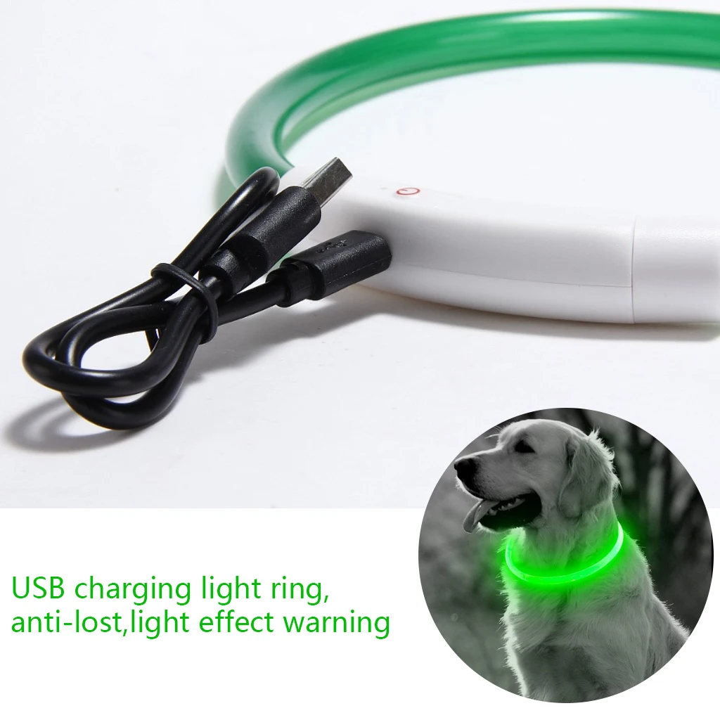 Светодиодный ошейник для питомцев пластиковый ночной собак светится
