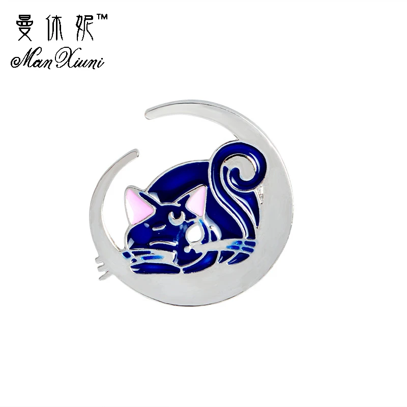 Manxiuni 1 шт./компл. мода Sailor Moon Luna Cat брошка мультфильм кнопка булавка сумка