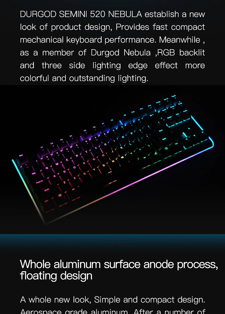 Durgod 87 gemini 520 Nebula rgb механическая клавиатура с подсветкой cherry mx pbt doubleshot коричневый синий черный бесшумный красный серебристый
