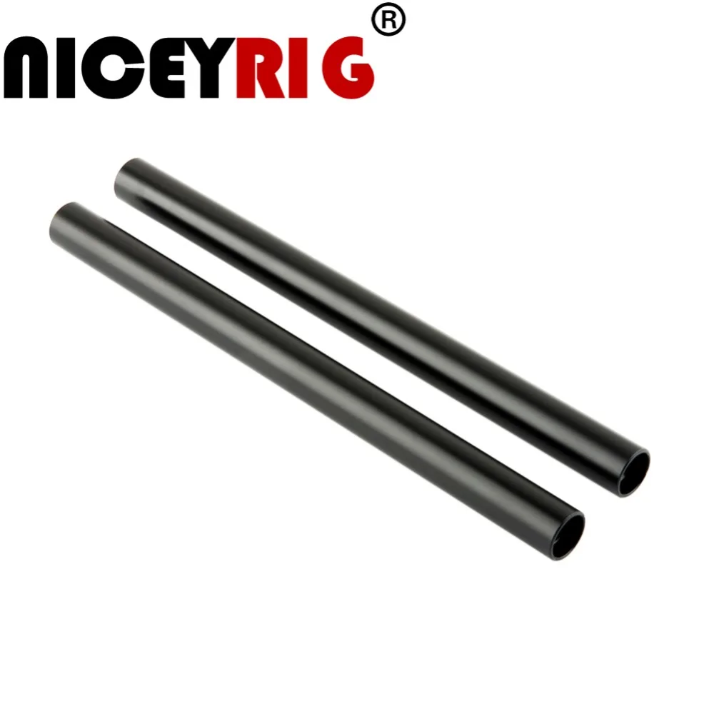 NICEYRIG (упаковка из 2) длина 20 см (8 дюймов) алюминиевый стержень черный с резьбой M12 15