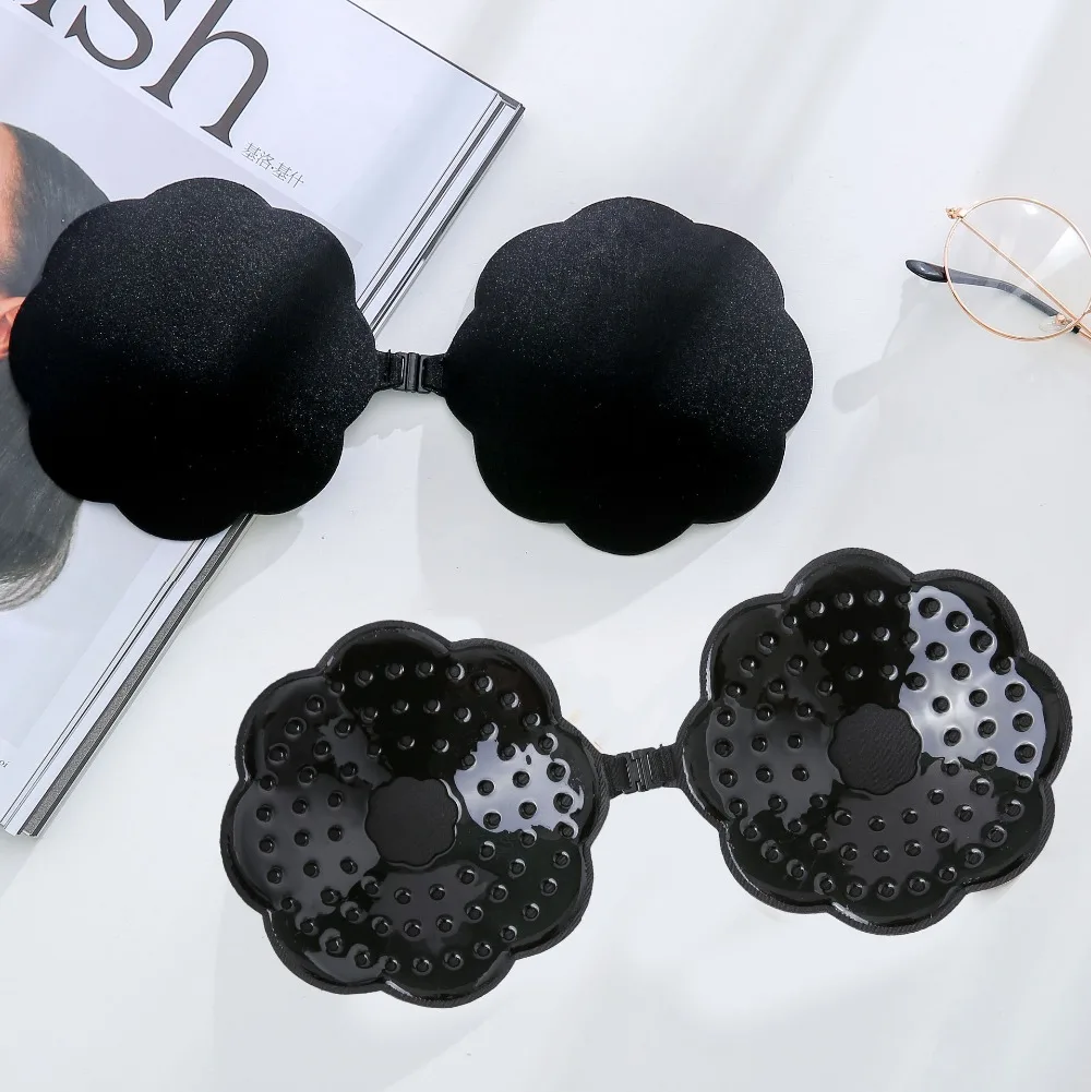 100 PCS New Women's Invisible Bra Strapless Froal Self Adhesive Bra Silicone Push Up Backless Bra
