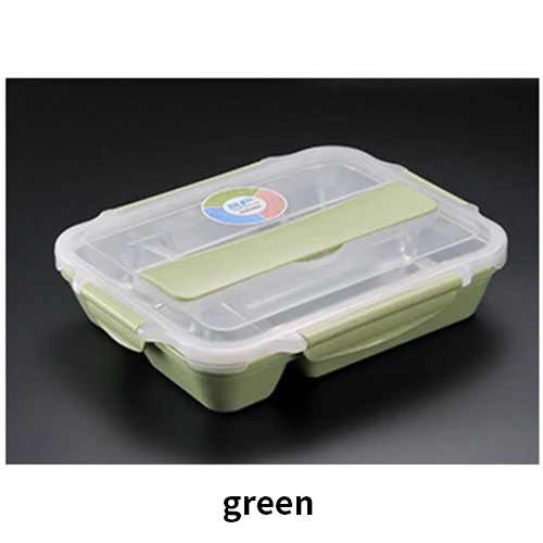 green Ланч-бокс из нержавеющей стали для детей с отделениями для микроволновой печи, еды, тепла, пикника, офиса, школы, портативная коробка для бенто - Цвет: green