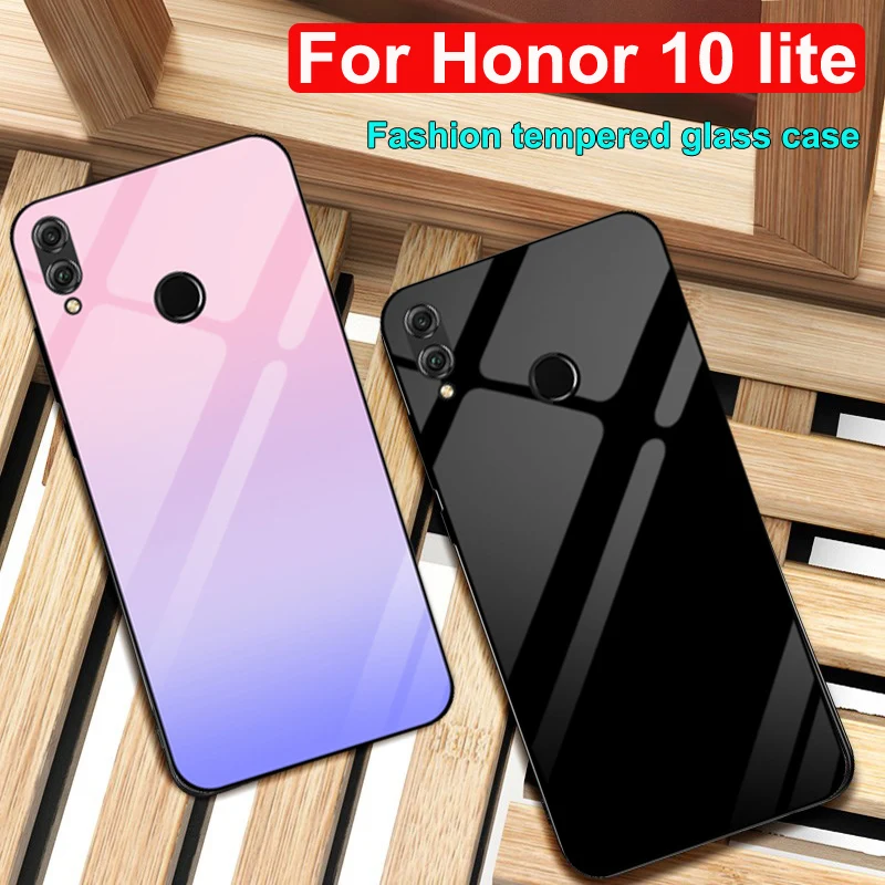 Чехол для Huawei Honor 10 lite однотонный чехол из закаленного стекла телефона чехлы