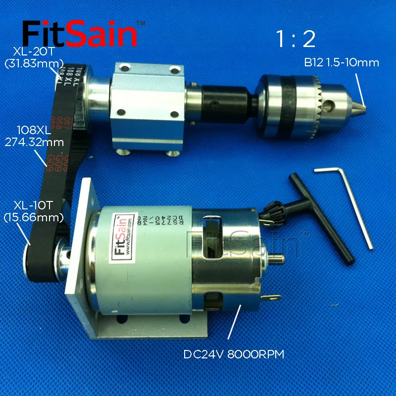 FitSain-XL 1:2 775 B12 DIY скамейка пила шпиндель прецизионный микро стол пила Передача подшипника сиденье маленький токарный станок микро шпиндель