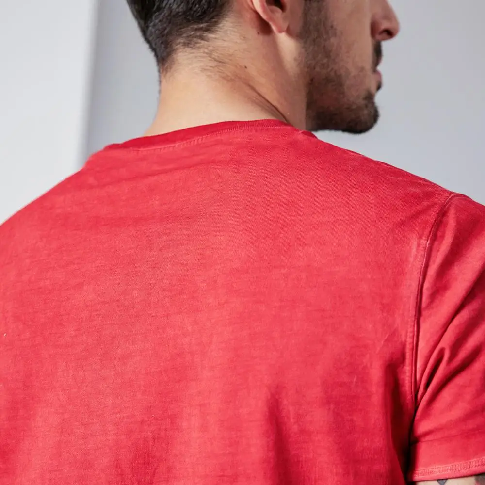 SIMWOOD летняя новая футболка с буквенным принтом Мужская винтажная стираемая