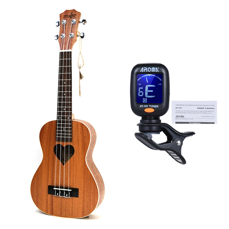 21 дюймов Ukelele сопрано маленькая гитара 4 струны Гавайские электрогитары Гавайские гитары Гавайские электрогитары Акустическая гитара e любящее сердце узор кавакинхо гитар