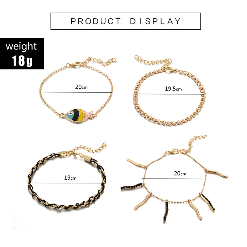 Docona в богемном стиле Вязание веревка рыба украшенные кристаллами с висящими