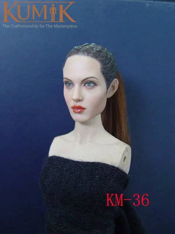 Масштаб 1/6 голова Лепка KM36 Анджелины Джоли 12 дюймов Женская фигурка кукла резьба