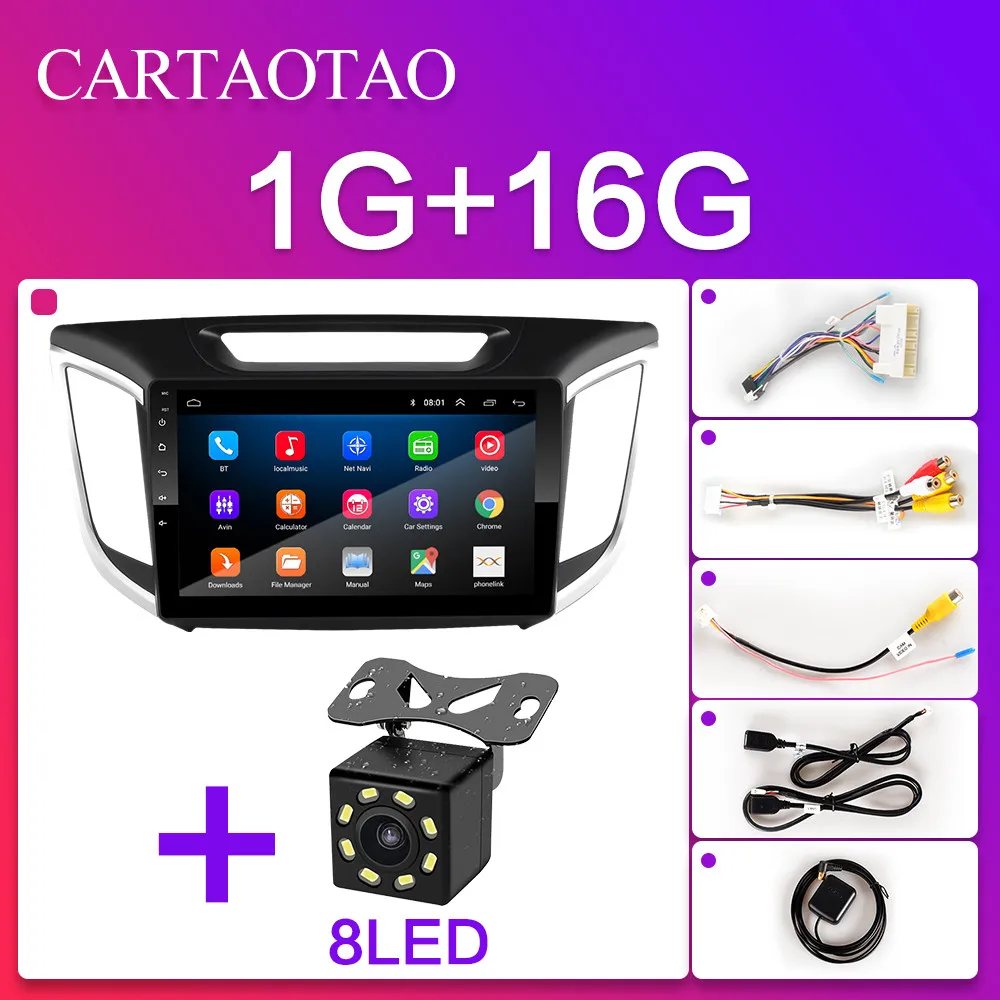 H-IX25-ZS-1G-8LED 2 din Android 8.1 car DVD multimedia player for Hyundai Creta ix25 Car radio GPS navigation Bluetooth player - Color: H-IX25-ZS-1G-8LED